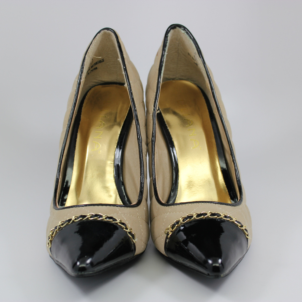 LILIANA NUDE POINTED TOE WEDGE PUMPS - Picture 2 of 2